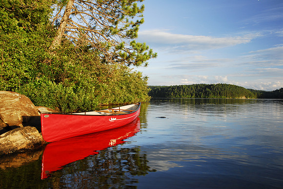 Red Canoe on Booth lake